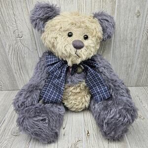 Ashton-Drake Galleries Pamela Wooley Theo Teddy Bear #0768 2000 Plaid Bow Blue